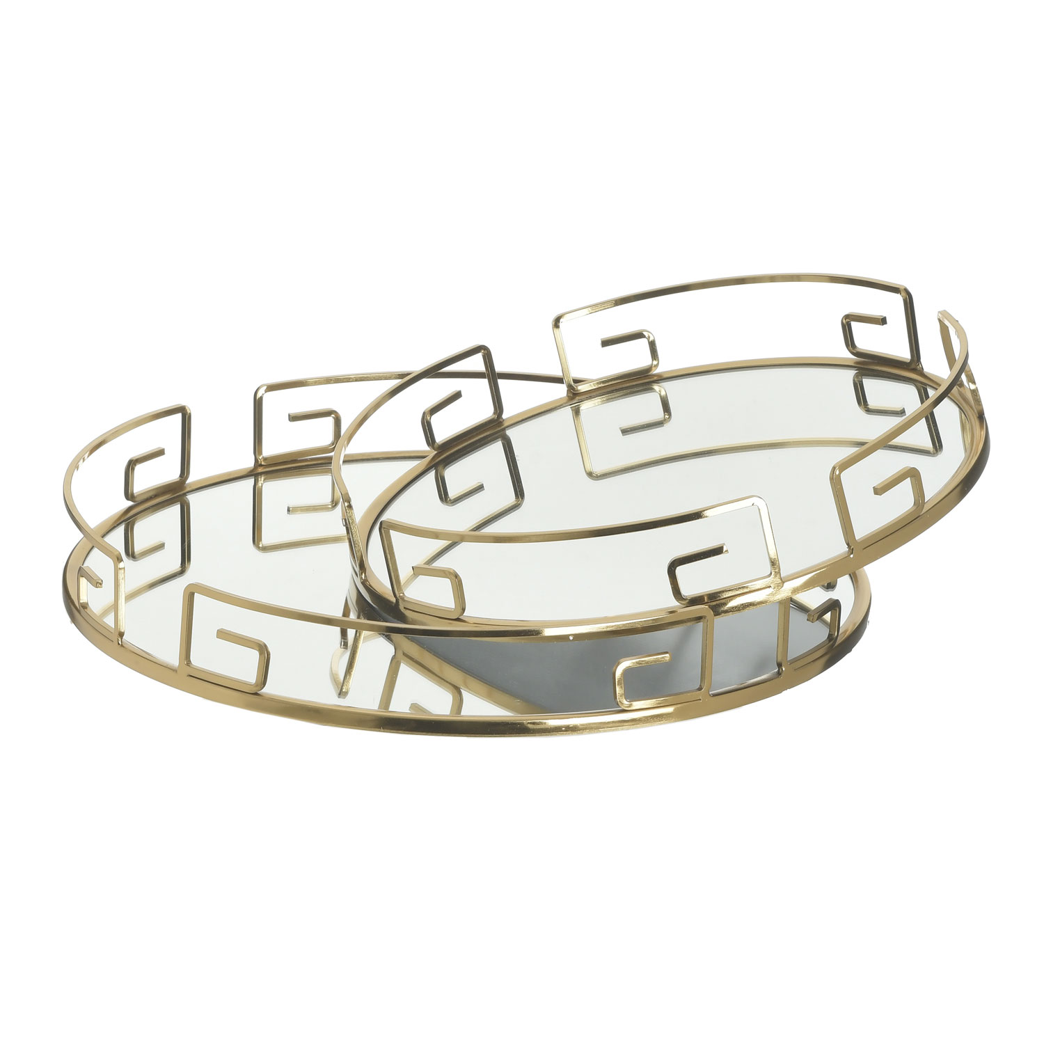 Sada 2 kovových táců se zrcadlem 3-70-729-0082, InArt